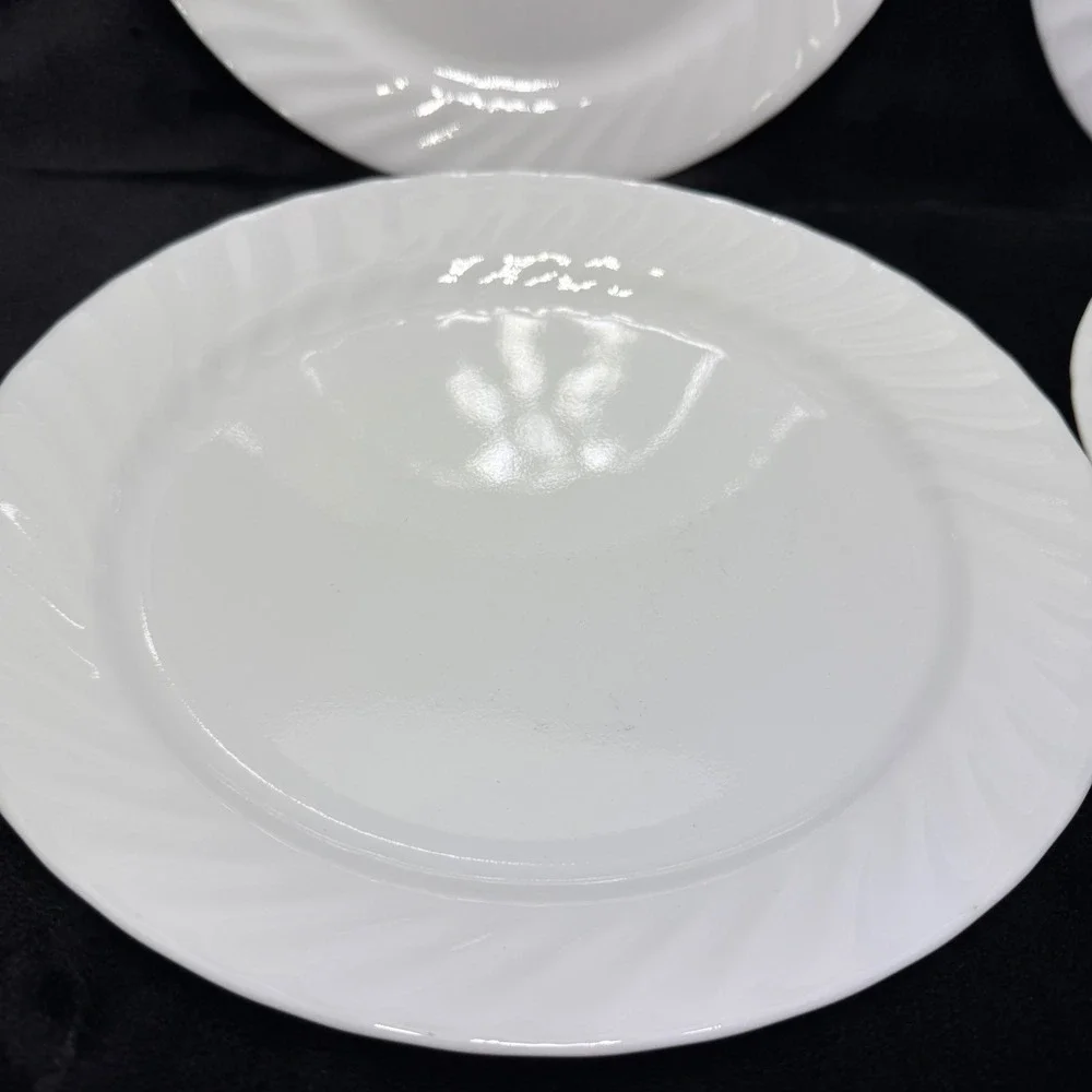 Corelle ENHANCEMENTS Winter Frost White Swirl Dinner Plates‎ 10